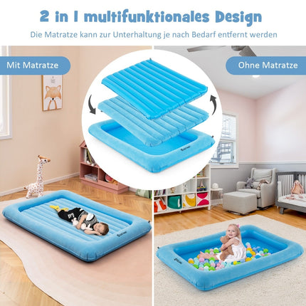 Inflatable Toddler Travel Bed with Pump & Carry Bag
