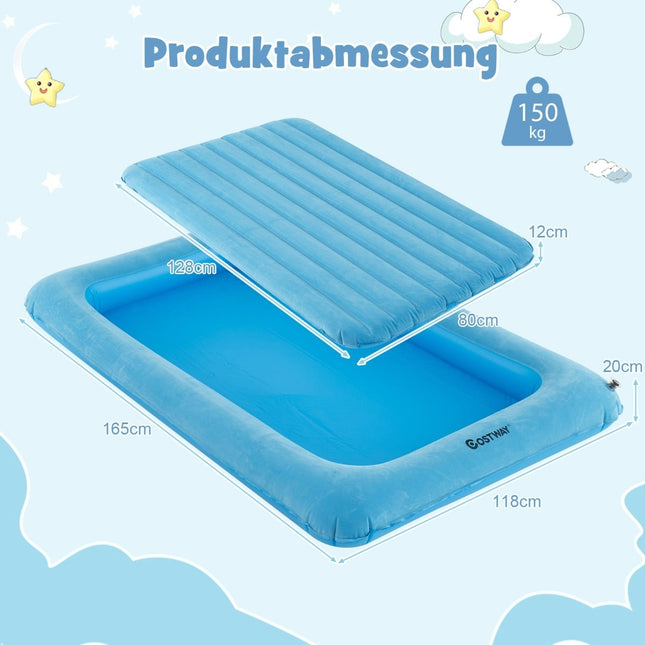 Inflatable Toddler Travel Bed with Pump & Carry Bag