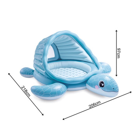 Inflatable Turtle Pool with Roof – 218 x 206 x 97 cm