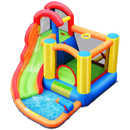 Inflatable Water Park Bounce House With Slide, Pool, Blower
