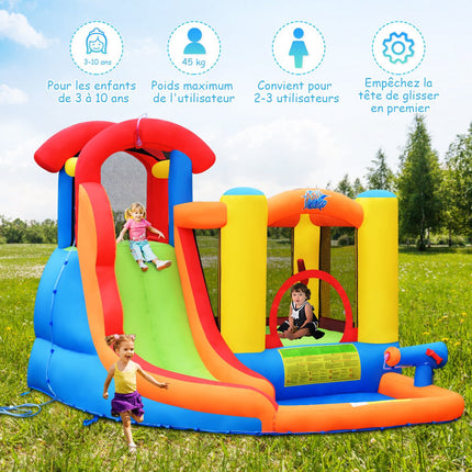 Inflatable Water Park Bounce House With Slide, Pool, Blower