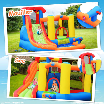 Inflatable Water Park Bounce House With Slide, Pool, Blower
