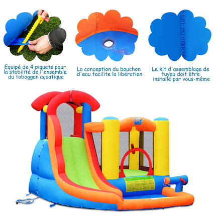 Inflatable Water Park Bounce House With Slide, Pool, Blower