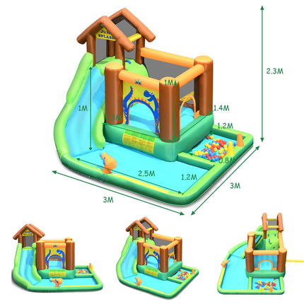 Inflatable Water Park With Slide, 368x303x230 cm