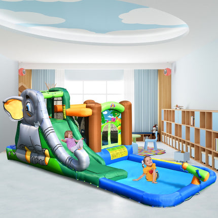 Inflatable Water Park With Slide, 580W Blower Included