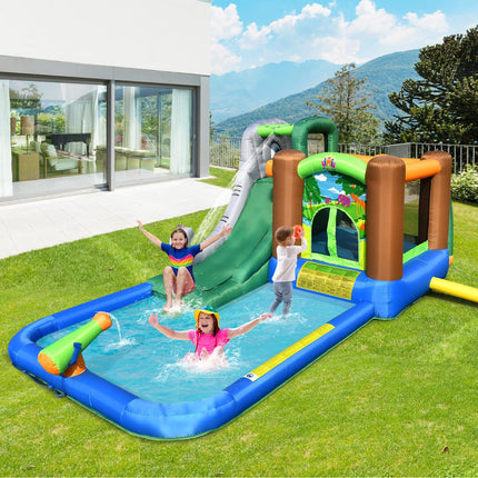 Inflatable Water Park With Slide, 580W Blower Included