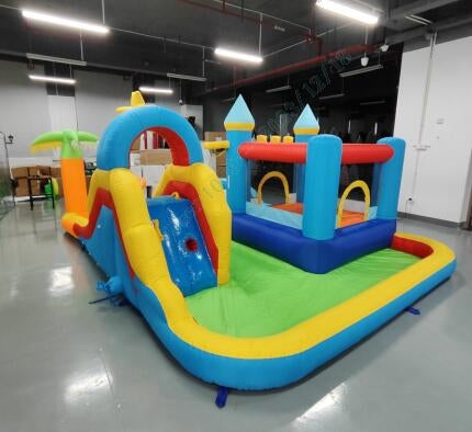 Inflatable Water Park with Slide and Ball Pit, 50 Balls