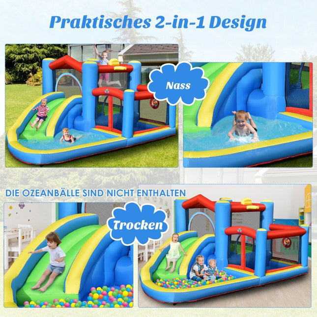 Inflatable Water Slide Backyard Water Park for Toddlers 410 x 310 x 191 cm Colorful