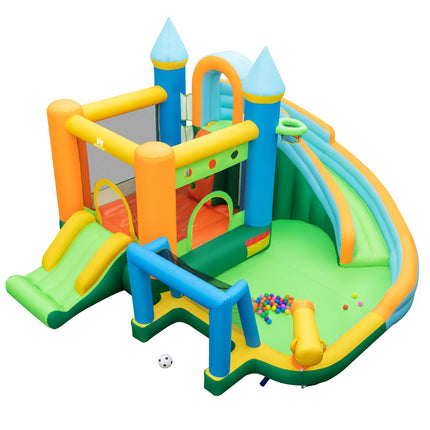 Inflatable Water Slide Bounce House, Dual Slides, Pool, No Blower