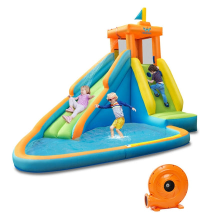 Inflatable Water Slide Bounce House With Blower, Splash Pool
