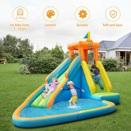 Inflatable Water Slide Bounce House With Blower, Splash Pool