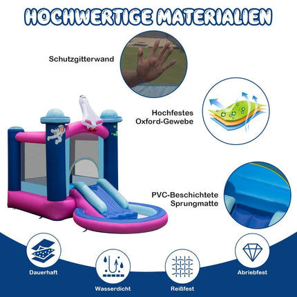 Inflatable Water Slide Bounce House for Kids, 207x393x270 cm
