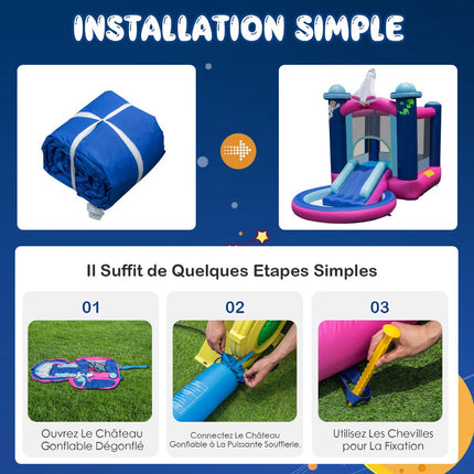Inflatable Water Slide Bouncy Castle With Pool, Blower