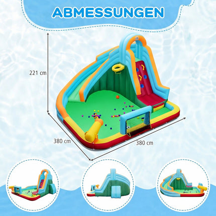 Inflatable Water Slide with Balls and Climbing Wall