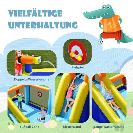 Inflatable Water Slide with Blower – Soccer Theme, Durable