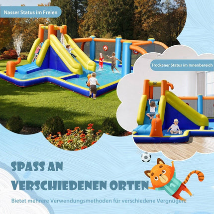 Inflatable Water Slide with Blower – Soccer Theme, Durable