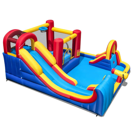 Inflatable Water Slide with Climbing Wall and Cannon