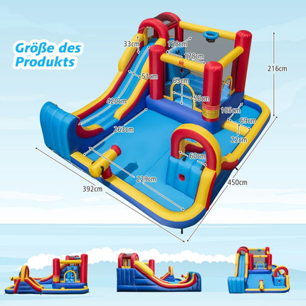 Inflatable Water Slide with Climbing Wall and Cannon