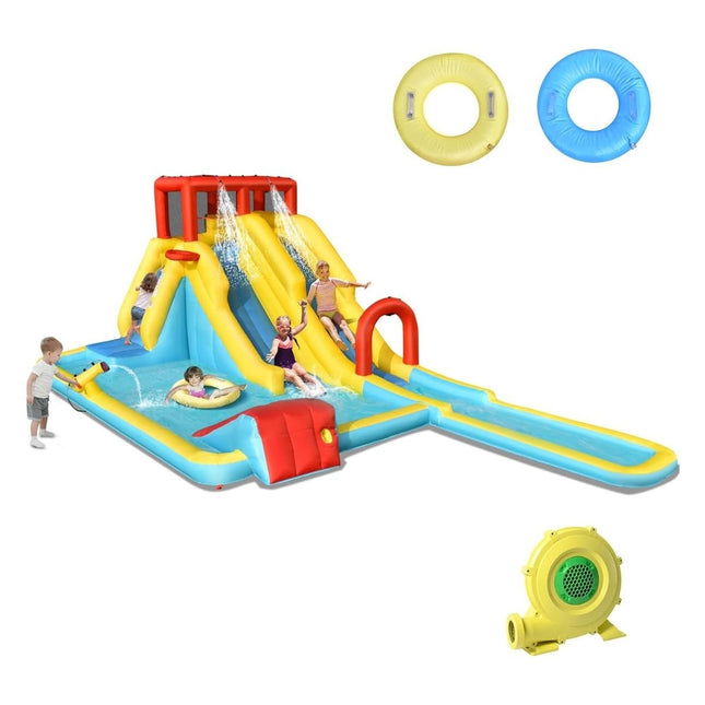 Inflatable Water Slide with Double Slide & Climbing Wall