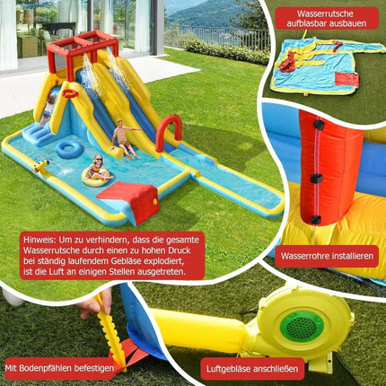 Inflatable Water Slide with Double Slide & Climbing Wall
