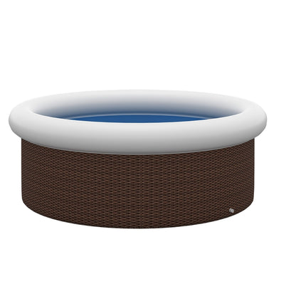 Inflatable above ground pool, rattan effect, 300 cm, brown