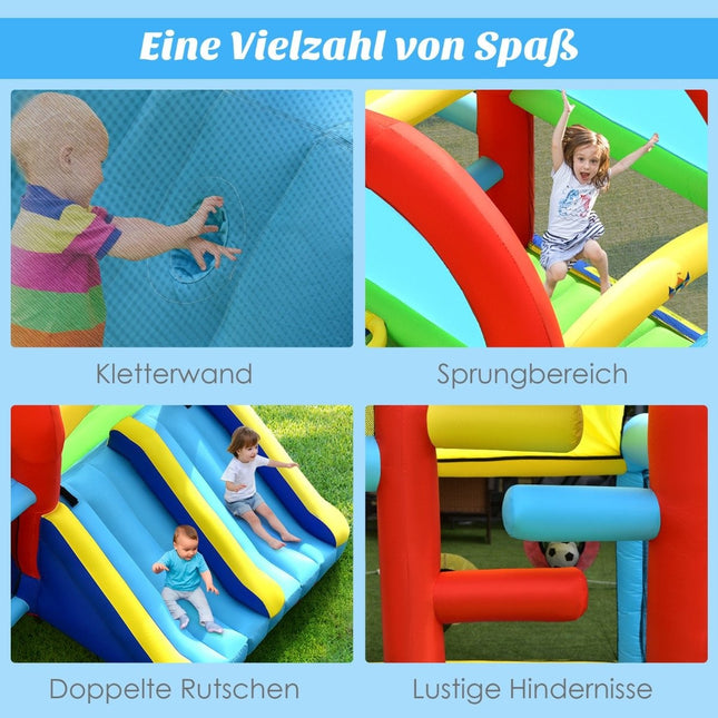 Inflatable bouncy castle jumping castle with double slides outdoor colorful