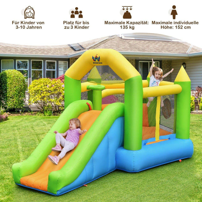 Inflatable bouncy castle with slide & ball pit & basketball hoop 477 x 241 x 208 cm (without blower)