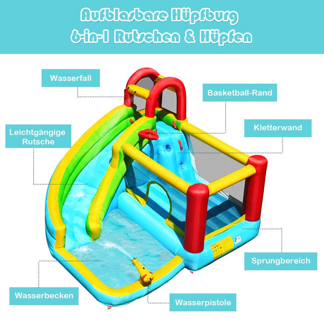 Inflatable bouncy castle with slide jumping area jumping castle play pool 320 x 305 x 213 cm