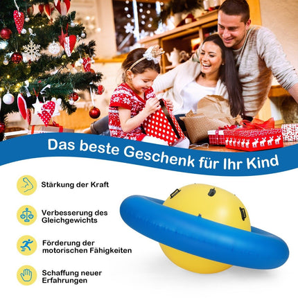Inflatable dome seesaw for rolling & tilting & climbing & bouncing children's seesaw yellow + blue
