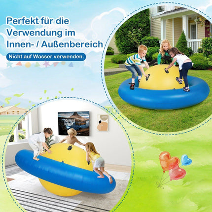 Inflatable dome seesaw for rolling & tilting & climbing & bouncing children's seesaw yellow + blue