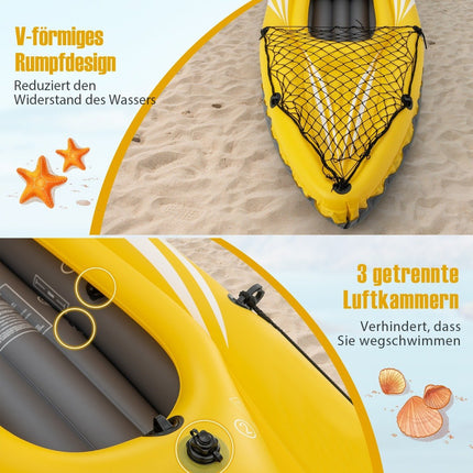 Inflatable kayak for 2 people tandem kayak with removable seats 357 × 80 × 38 cm