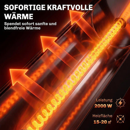 Infrared Patio Heater 2000W, Oscillating, Remote Control
