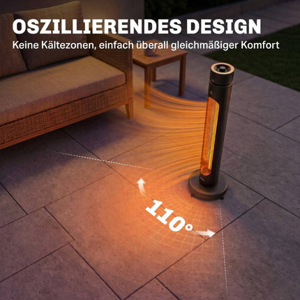Infrared Patio Heater 2000W, Oscillating, Remote Control
