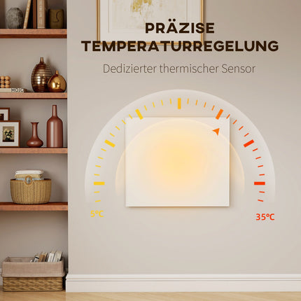 Infrared Wall Heater, Energy-Saving, Thermostat, Timer