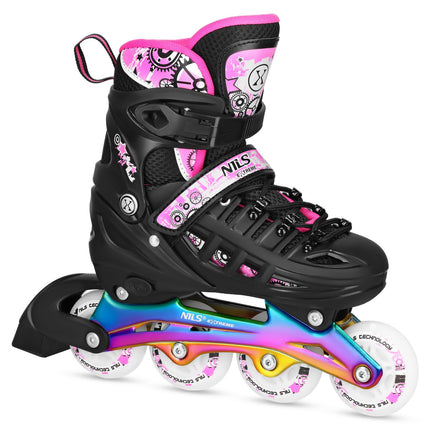 Inline/Ice Skates, 4-in-1, Pink LED, Size L (39-42)