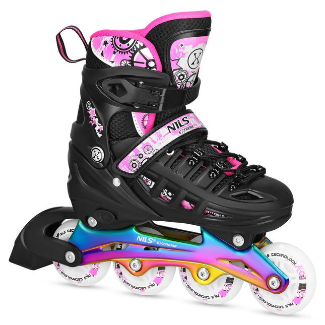 Inline/Ice Skates, 4-in-1, Pink LED, Size L (39-42)