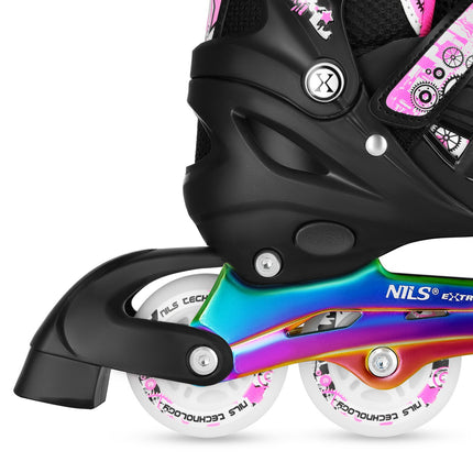 Inline/Ice Skates, 4-in-1, Pink LED, Size L (39-42)