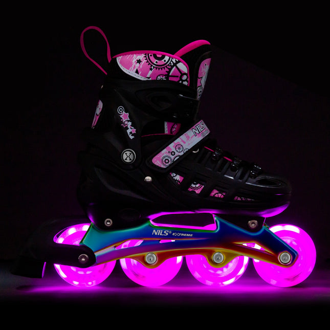 Inline & Ice Skates, Pink LED, Size M (35-38)