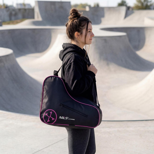 Inline Skate Bag, Pink, 420D Nylon, Zip Pocket