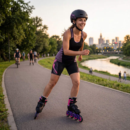 Inline Skates, Adjustable Size 42–45, Pink, ABEC 7