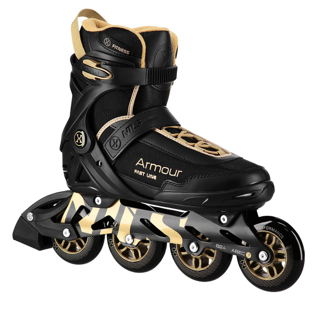 Inline Skates, Black Gold, Size 40, Protective Armour