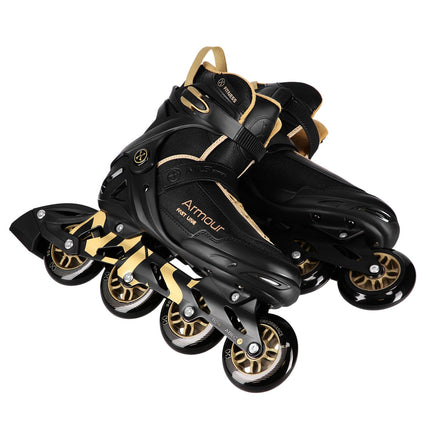 Inline Skates, Black Gold, Size 41, Protective Armour