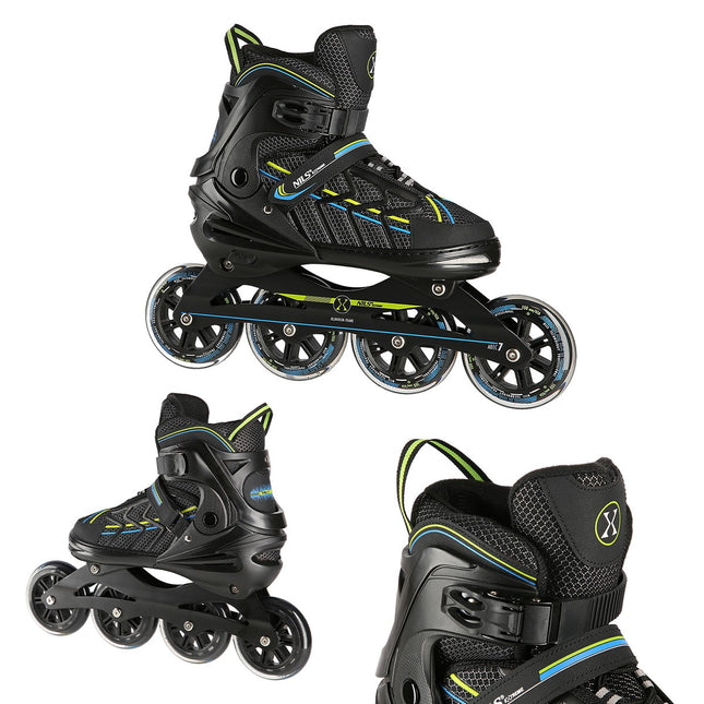 Inline Skates, Black-Lime, Size L (39-42)