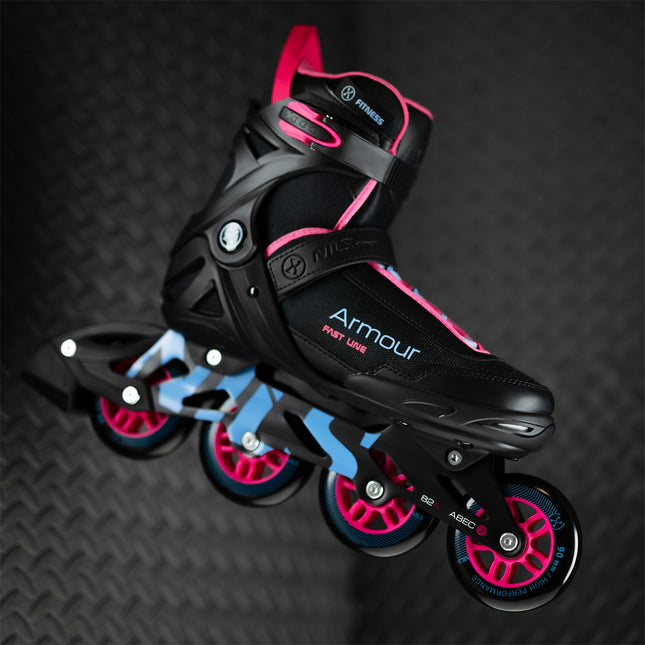 Inline Skates, Black/Pink, Size 39, Protective Gear