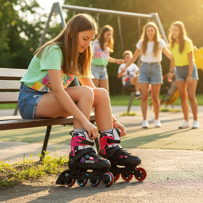 Inline Skates, Pink, Size XS (29-32), ABEC-5 Bearings