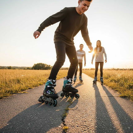 Inline Skates, Turquoise, Size M (37-40), ABEC-5 Bearings