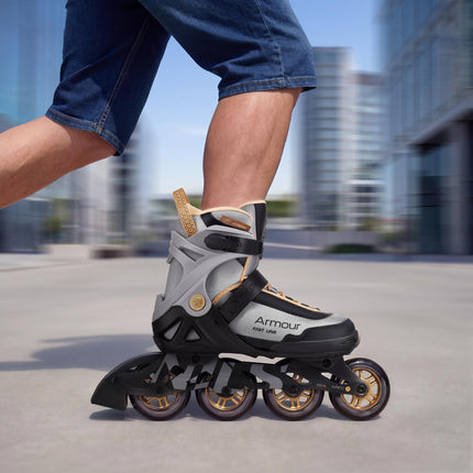 Inline Skates with Brake, ABEC-7, Dark Gray, Size 40