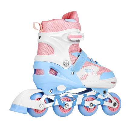 Inline Skates with LED, Protectors, White, Size M (35-38)