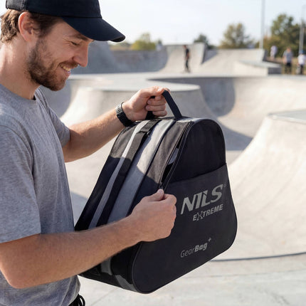 Inline and Ice Skate Bag, 3 Compartments, Grey