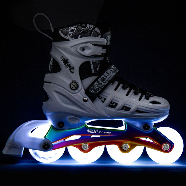 Inline and Ice Skates, White LED, Size M (35-38)